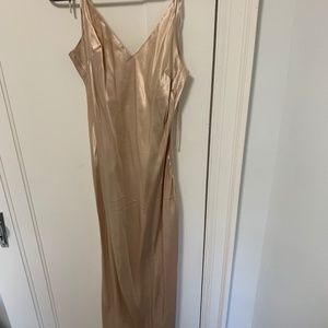 Park & Fifth satin champagne midi dress